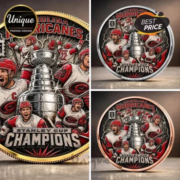 Carolina Hurricanes 2026 Stanley Cup Champions Gold Plated Collector Coin Carolina Hurricanes 2026 Stanley Cup Champions Gold Plated Collector Coin