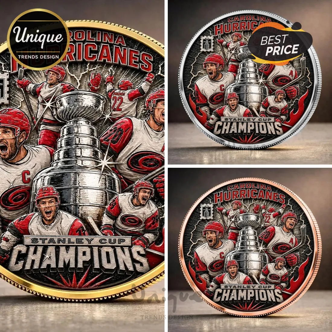 Carolina Hurricanes 2026 Stanley Cup Champions Gold Plated Collector Coin Carolina Hurricanes 2026 Stanley Cup Champions Gold Plated Collector Coin