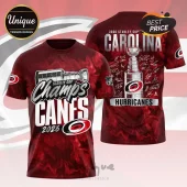 Carolina Hurricanes 2026 Stanley Cup champions t-shirt with red marble print, team logo, and trophy graphic.!