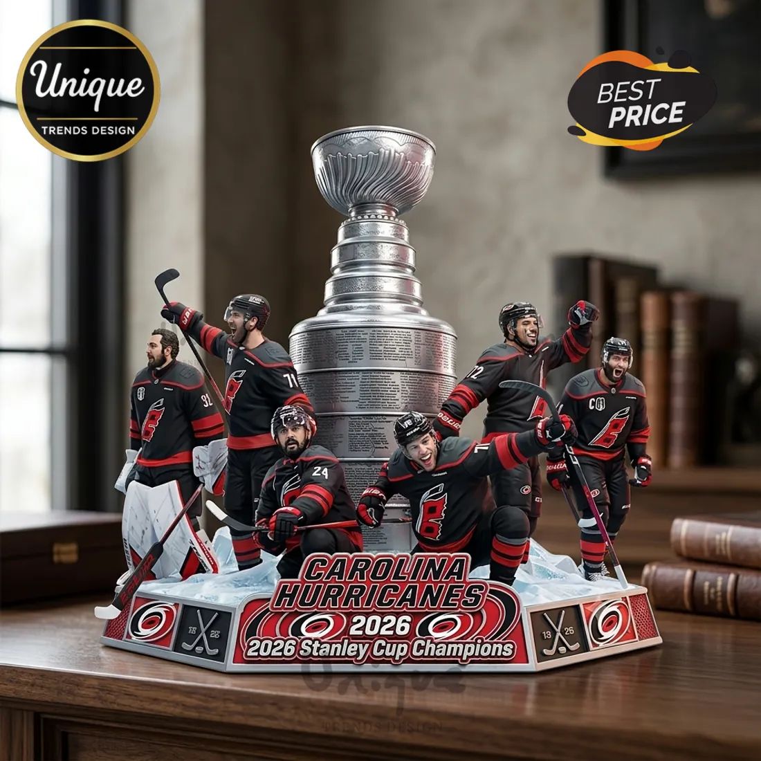 Carolina Hurricanes 2026 Stanley Cup Champions Sculpted Resin Tabletop Figurine Carolina Hurricanes 2026 Stanley Cup Champions Sculpted Resin Tabletop Figurine