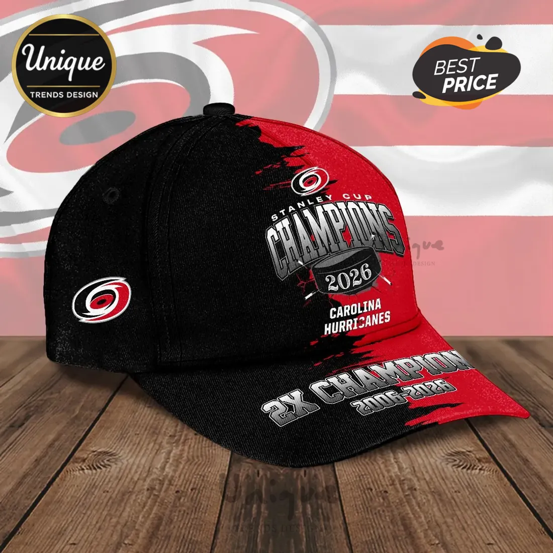 Carolina Hurricanes 2026 Stanley Cup Champions Split Baseball Cap Carolina Hurricanes 2026 Stanley Cup Champions Split Baseball Cap