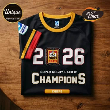 Chiefs Rugby 2026 Pacific Super Rugby Champions Black Sports T-Shirt