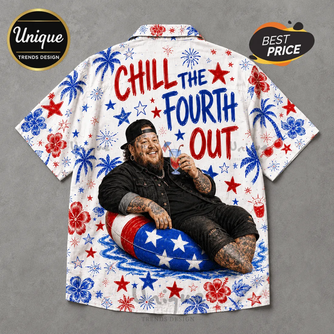 Chill The Fourth Out Jelly Roll Premium Hawaiian Shirt Chill The Fourth Out Jelly Roll Premium Hawaiian Shirt