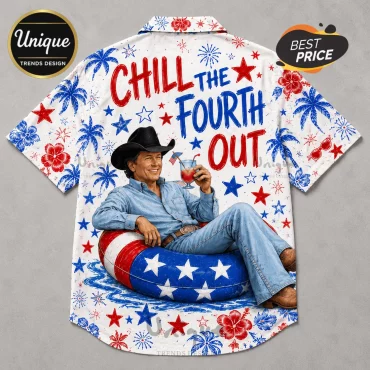 Chill The Fourth Out Star Stripes Sunshine Hawaiian Shirt