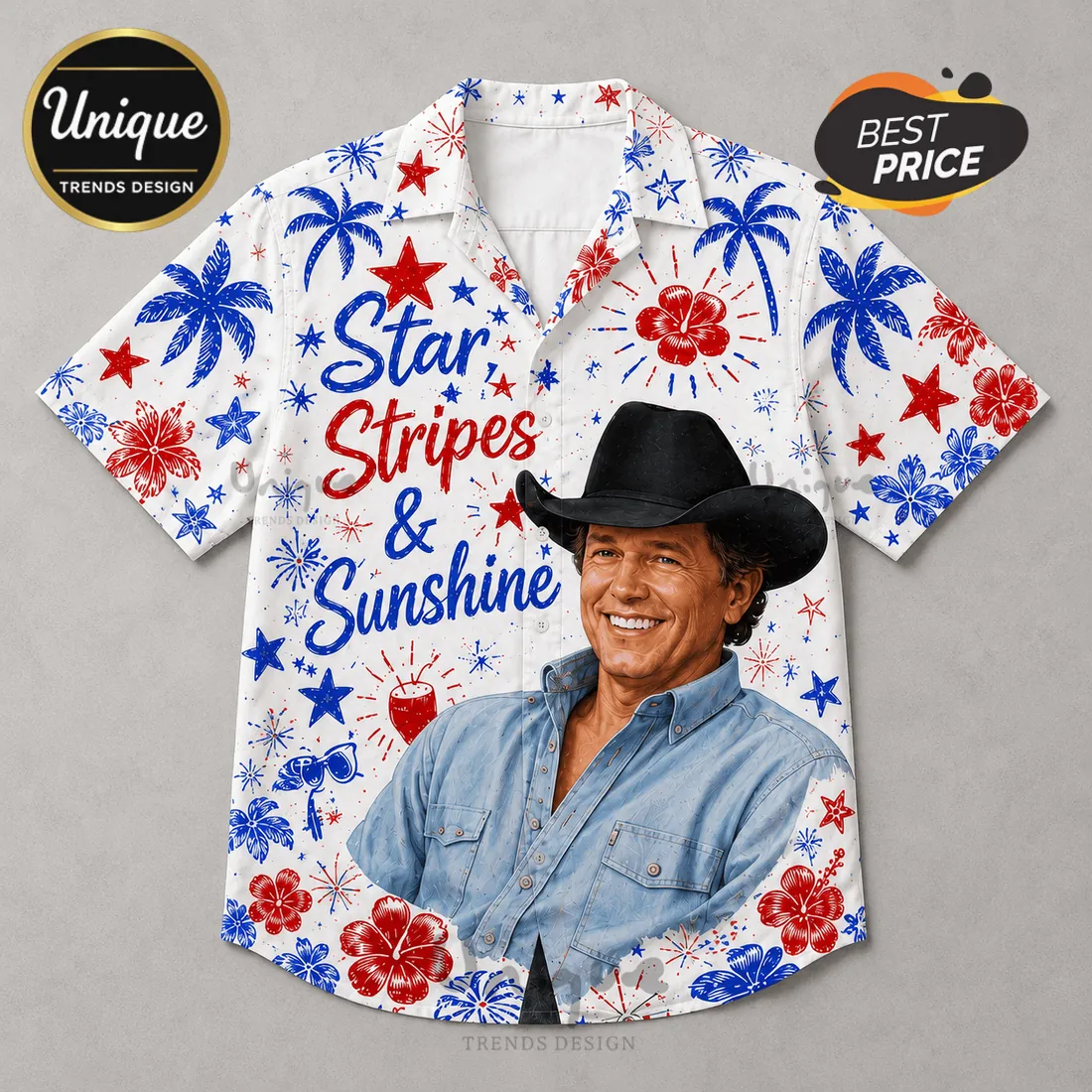 Chill The Fourth Out Star Stripes Sunshine Hawaiian Shirt Chill The Fourth Out Star Stripes Sunshine Hawaiian Shirt