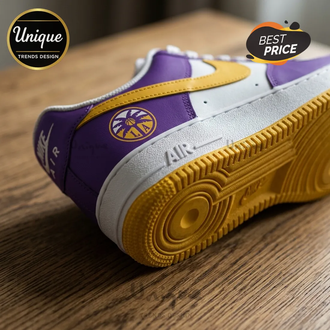 Custom Los Angeles Lakers Purple Yellow Nike Air Force 1 Custom Los Angeles Lakers Purple Yellow Nike Air Force 1