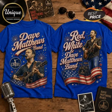 Dave Matthews Band Red White and Blue Crewneck Shirt