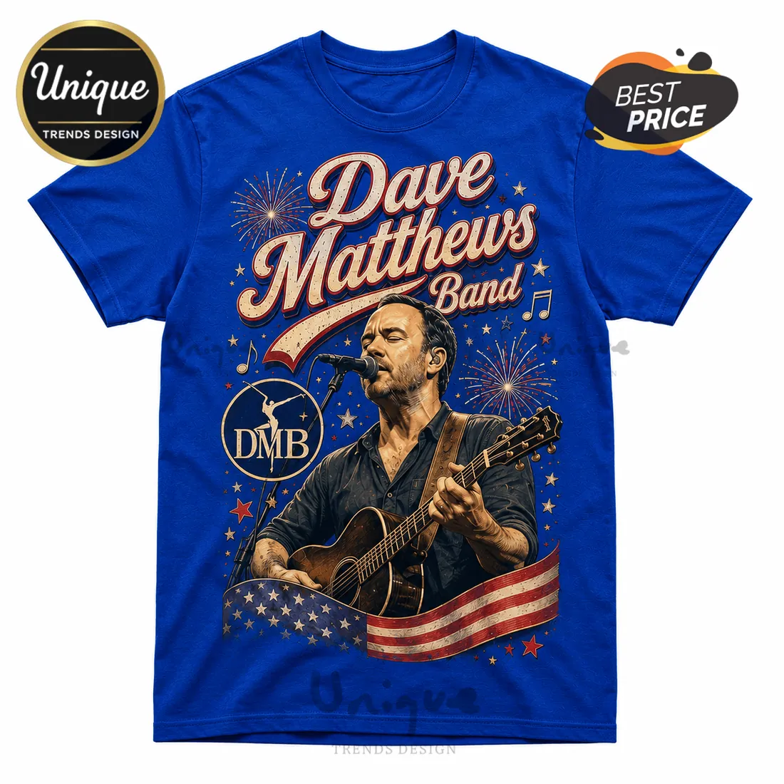 Dave Matthews Band Red White and Blue Crewneck Shirt Dave Matthews Band Red White and Blue Crewneck Shirt
