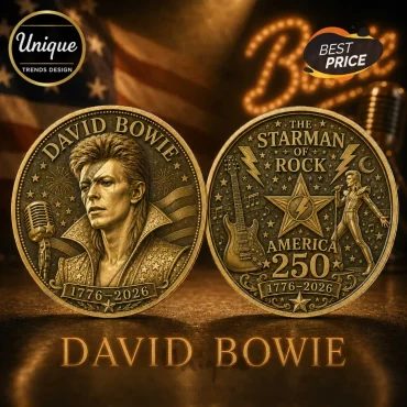 David Bowie Starman of Rock America 250th Anniversary Collectible Coin David Bowie Starman of Rock America 250th Anniversary Collectible Coin