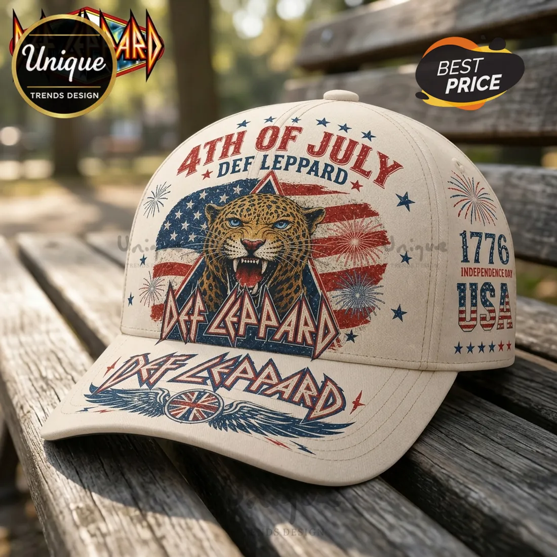 Def Leppard x American Independence 1776 Anniversary Baseball Cap Def Leppard x American Independence 1776 Anniversary Baseball Cap
