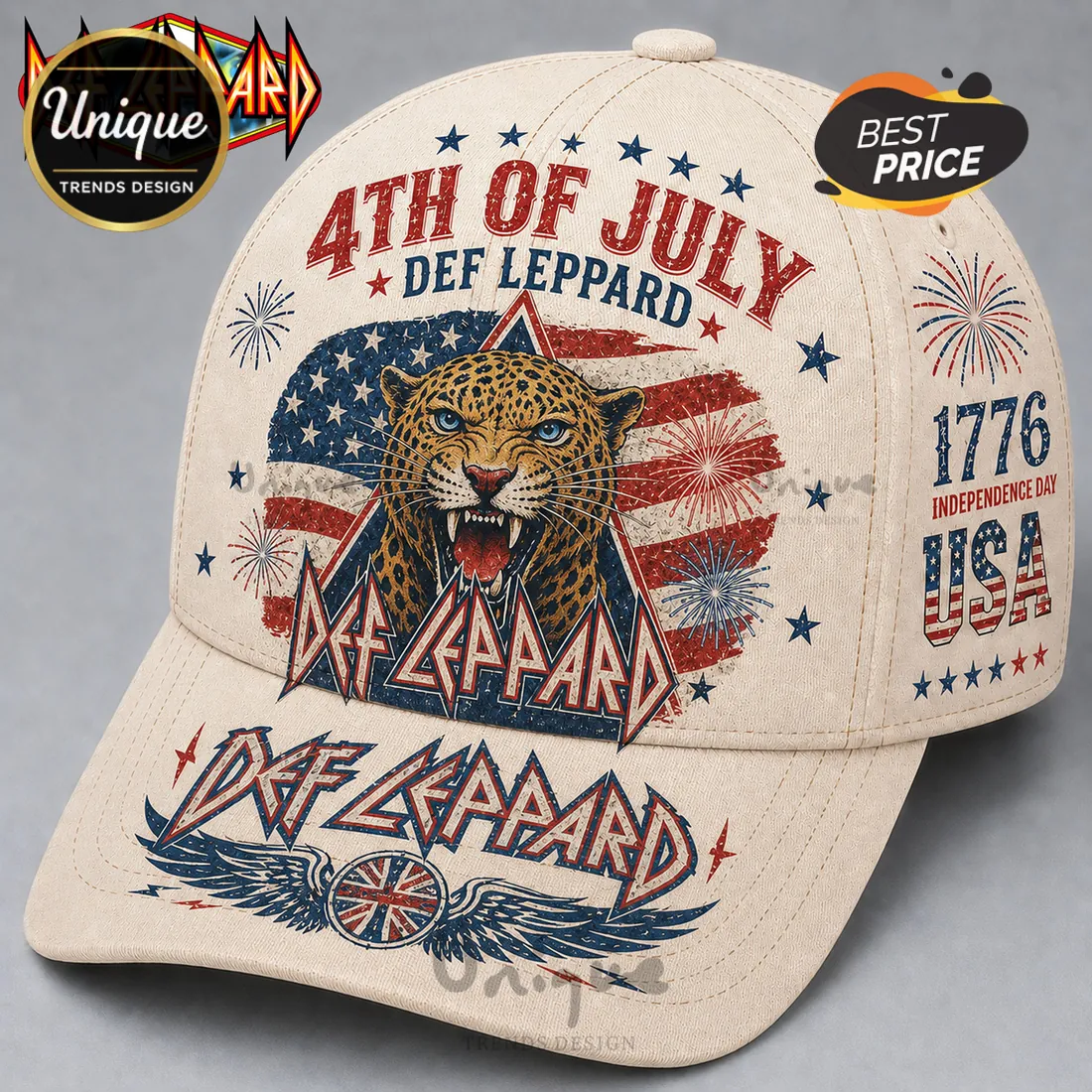 Def Leppard x American Independence 1776 Anniversary Baseball Cap Def Leppard x American Independence 1776 Anniversary Baseball Cap
