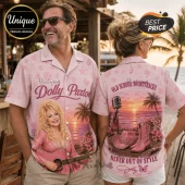 Dolly Parton Pink Classic Rock Hawaiian Shirt