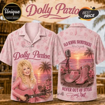 Dolly Parton Pink Classic Rock Hawaiian Shirt