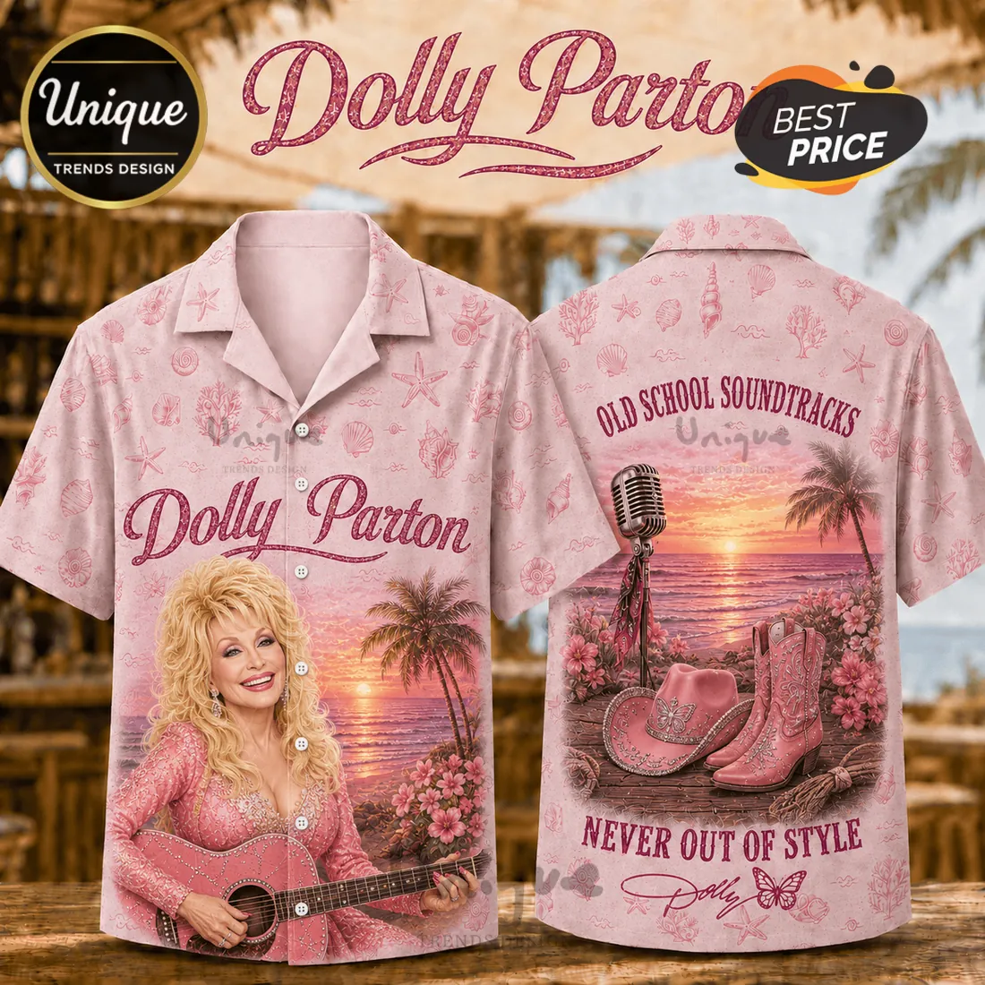 Dolly Parton Pink Classic Rock Hawaiian Shirt Dolly Parton Pink Classic Rock Hawaiian Shirt