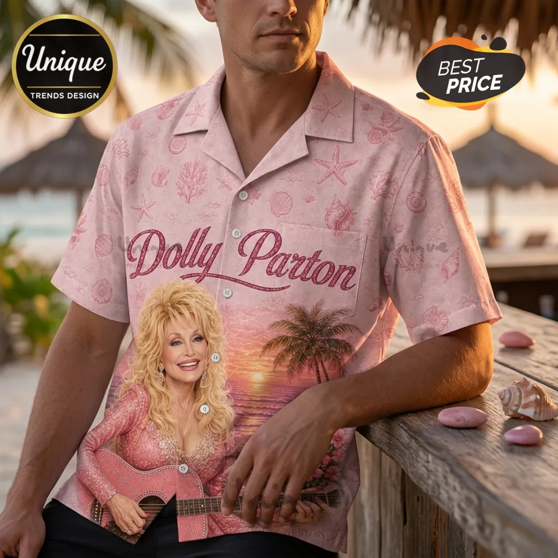 Dolly Parton Pink Classic Rock Hawaiian Shirt Dolly Parton Pink Classic Rock Hawaiian Shirt