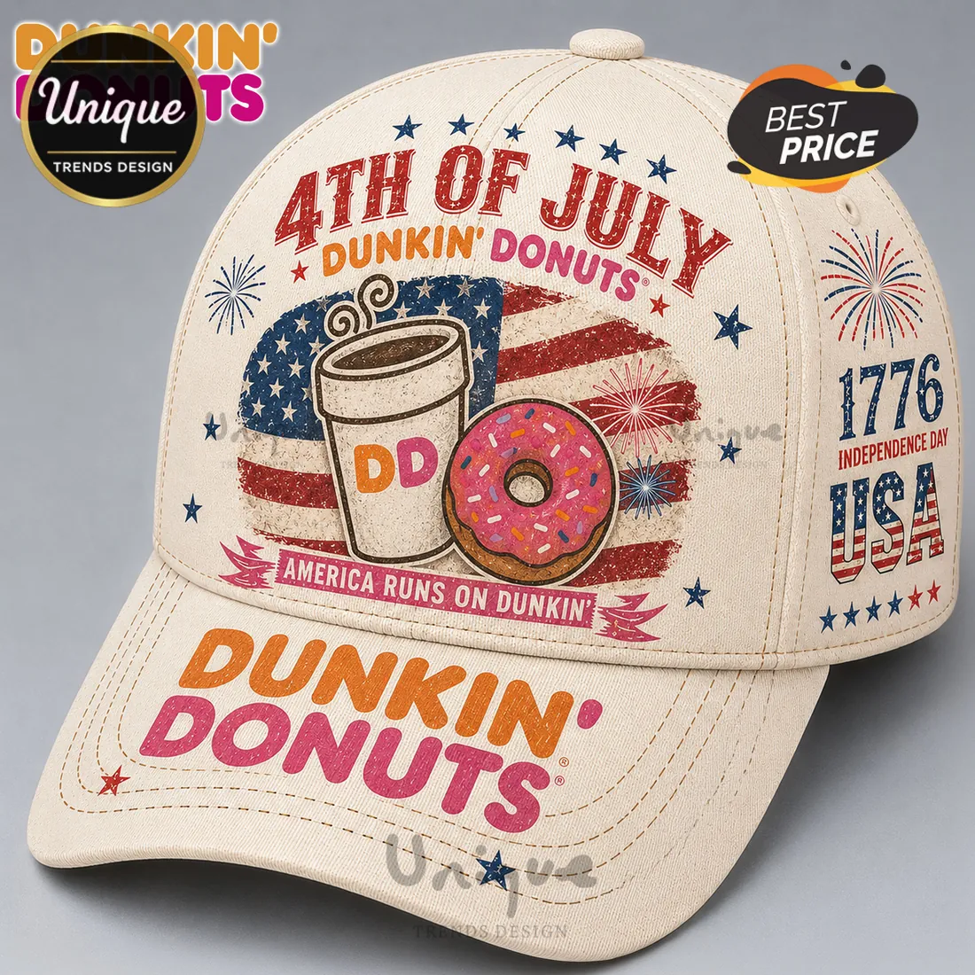 Dunkin Donuts 4th of July Independence Day Baseball Cap Dunkin Donuts 4th of July Independence Day Baseball Cap