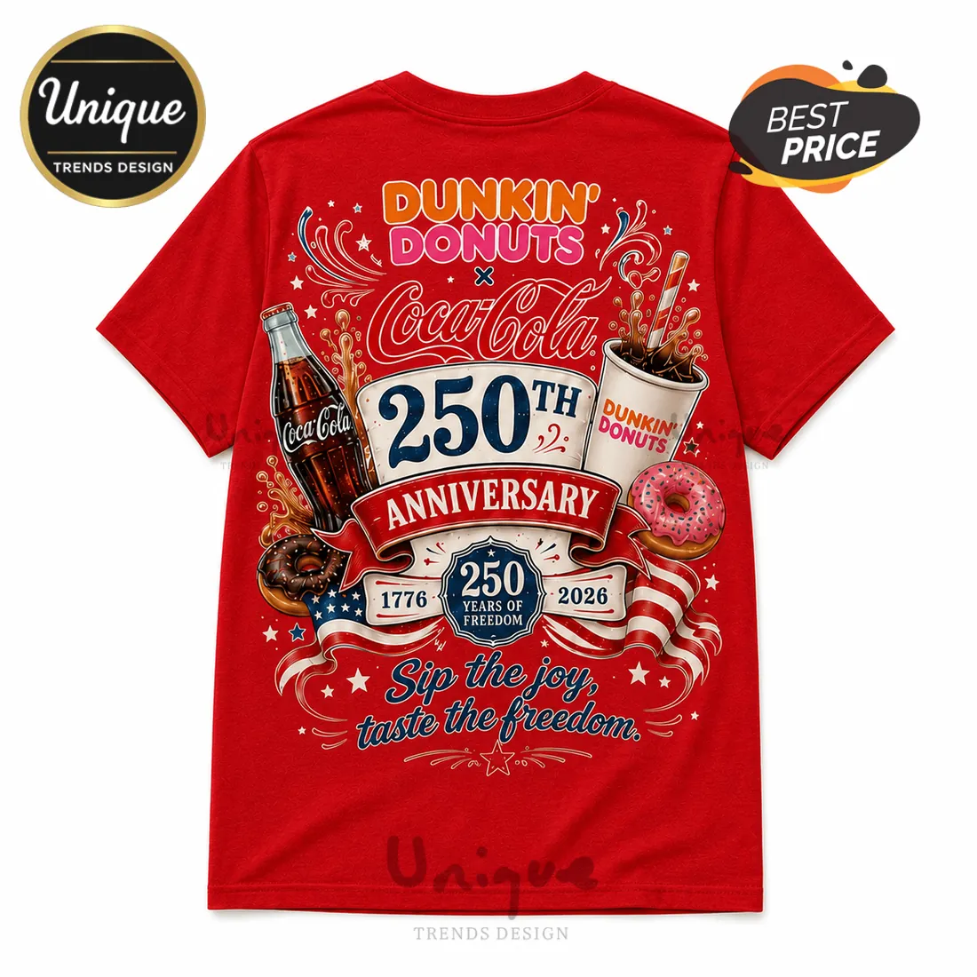 Dunkin Donuts x Coca Cola 250th Anniversary Limited Edition T-Shirt Dunkin Donuts x Coca Cola 250th Anniversary Limited Edition T-Shirt