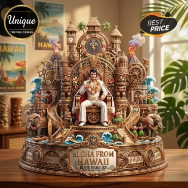 Elvis Presley Aloha From Hawaii Sculpted Diorama Collectible Tabletop Sculpture
