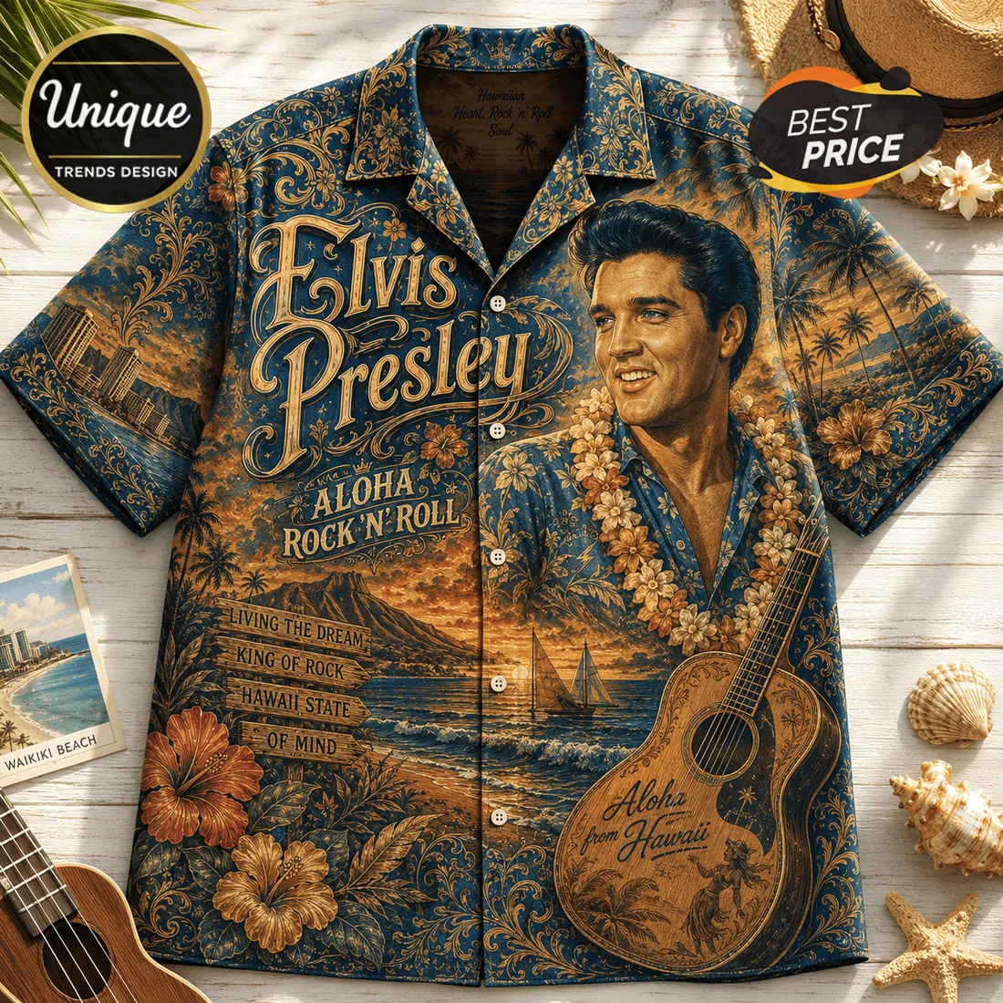 Elvis Presley Aloha Rock n Roll Hawaiian Shirt Elvis Presley Aloha Rock n Roll Hawaiian Shirt