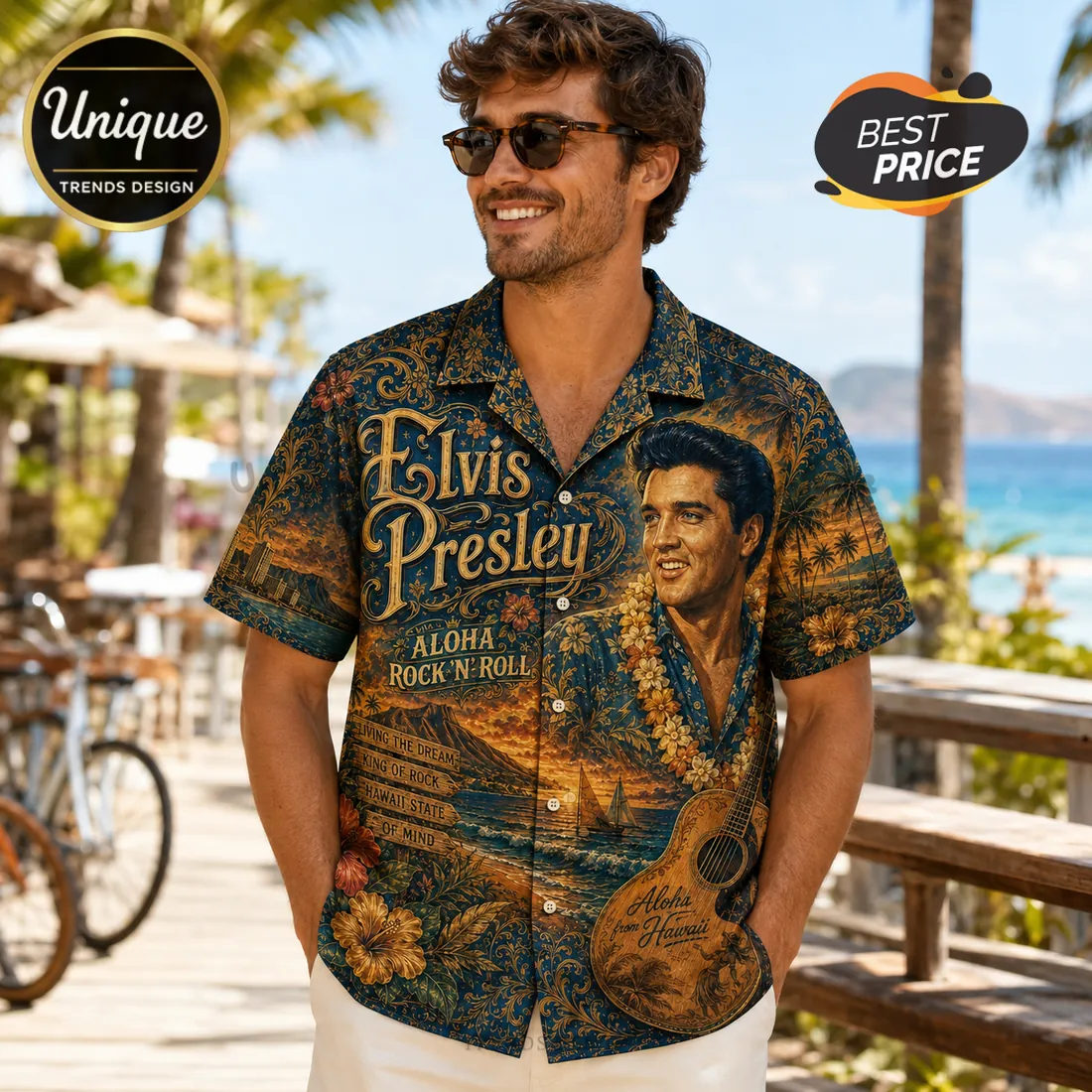 Elvis Presley Aloha Rock n Roll Hawaiian Shirt Elvis Presley Aloha Rock n Roll Hawaiian Shirt