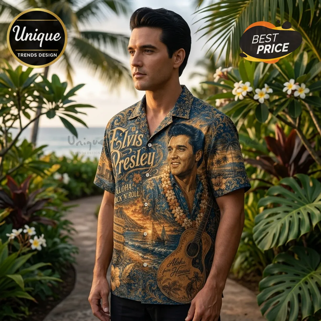 Elvis Presley Aloha Rock n Roll Hawaiian Shirt Elvis Presley Aloha Rock n Roll Hawaiian Shirt
