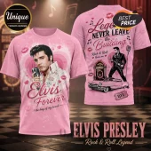 Elvis Presley Rock and Roll Legend Pink Vintage Collectible Graphic T-Shirt
