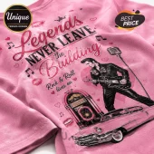 Elvis Presley Rock and Roll Legend Pink Vintage Collectible Graphic T-Shirt