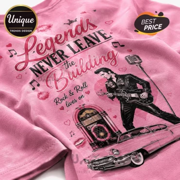 Elvis Presley Rock and Roll Legend Pink Vintage Collectible Graphic T-Shirt
