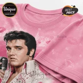Elvis Presley Rock and Roll Legend Pink Vintage Collectible Graphic T-Shirt