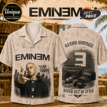 Eminem Slim Shady Vintage Tan Hawaiian Shirt