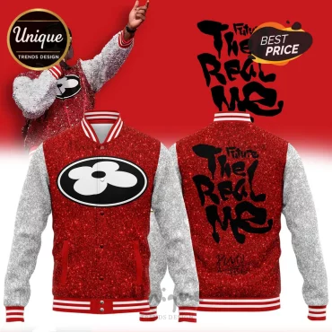 Future x The Real Me Album Red Sequin Varsity Baseball Jacket