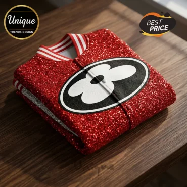Future x The Real Me Album Red Sequin Varsity Baseball Jacket