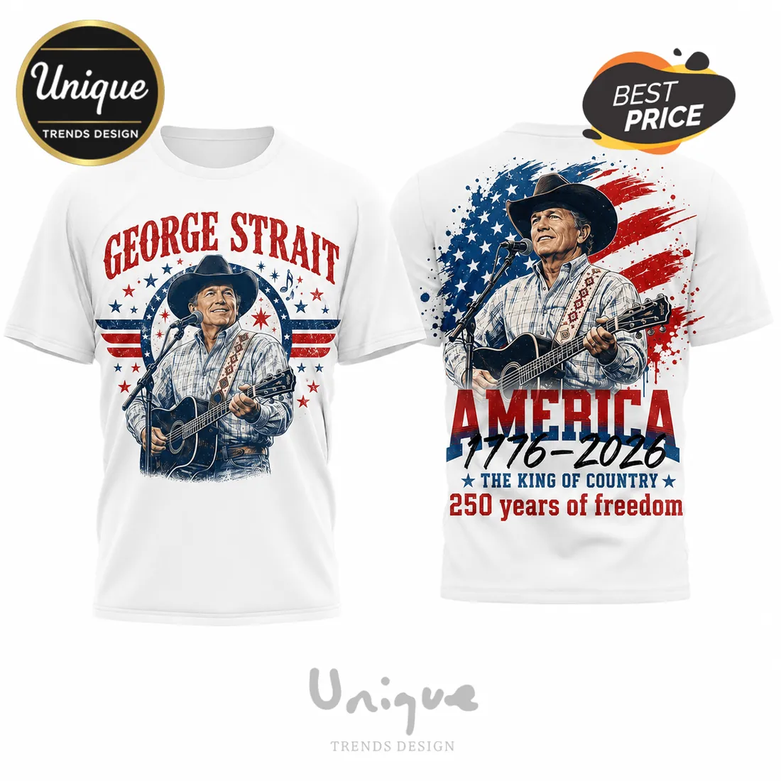George Strait America 1776-2026 Freedom T-Shirt George Strait America 1776-2026 Freedom T-Shirt