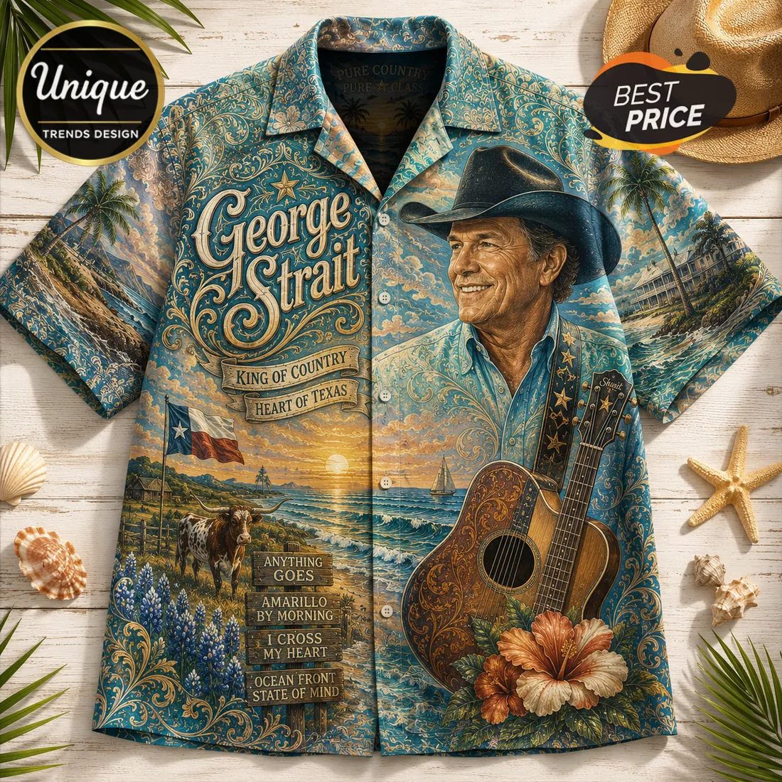 George Strait Texas Legend Limited Edition Hawaiian Shirt George Strait Texas Legend Limited Edition Hawaiian Shirt