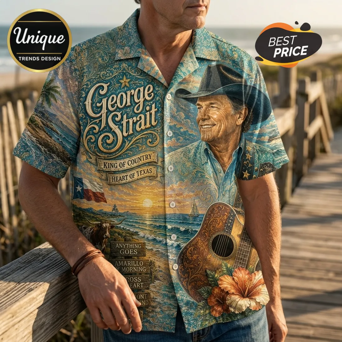 George Strait Texas Legend Limited Edition Hawaiian Shirt George Strait Texas Legend Limited Edition Hawaiian Shirt