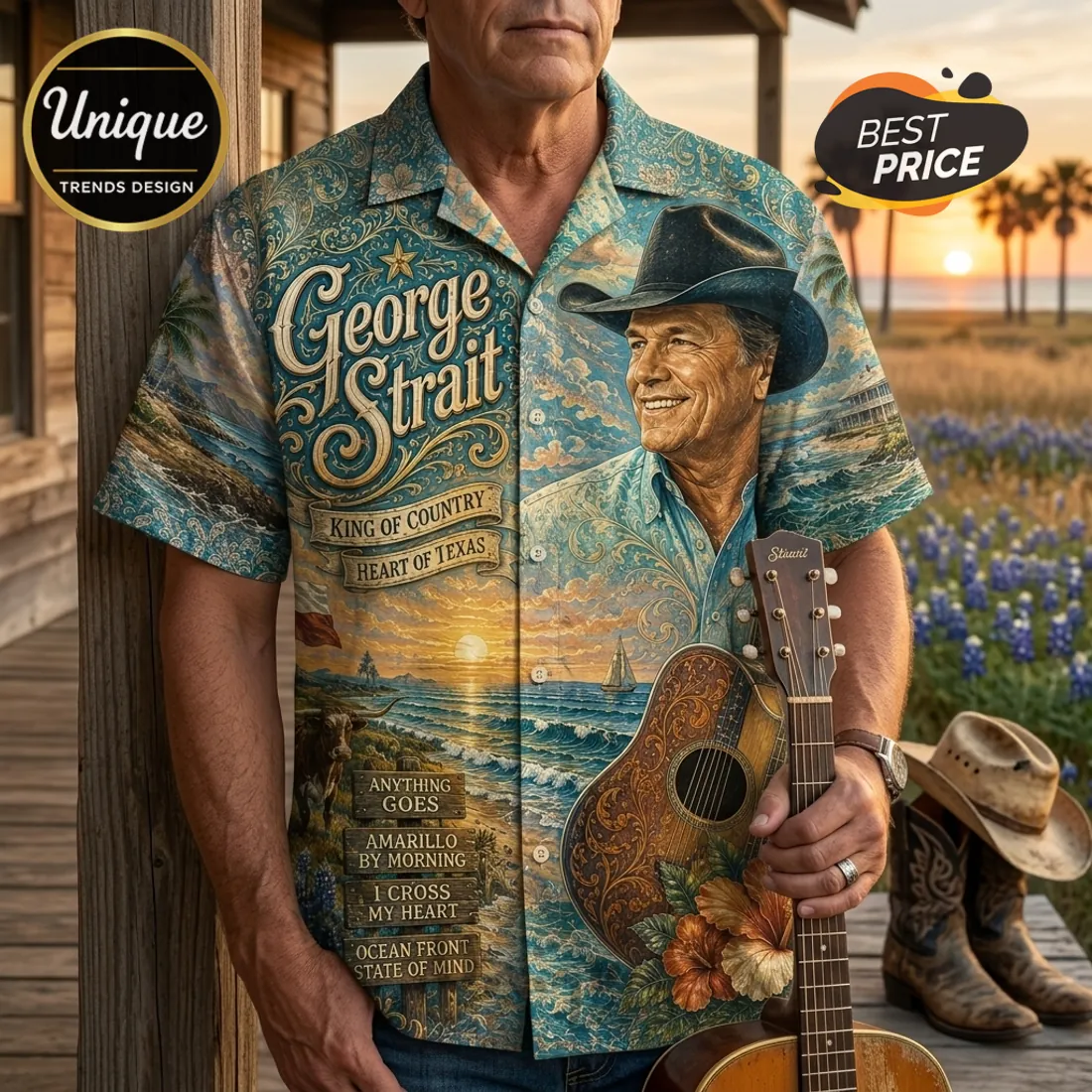 George Strait Texas Legend Limited Edition Hawaiian Shirt George Strait Texas Legend Limited Edition Hawaiian Shirt
