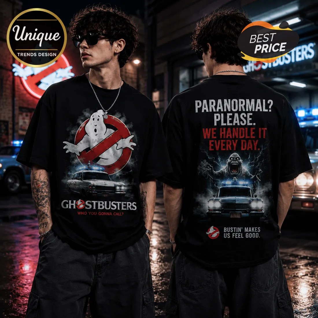 Ghostbusters Ecto-1 Black T-Shirt Ghostbusters Ecto-1 Black T-Shirt