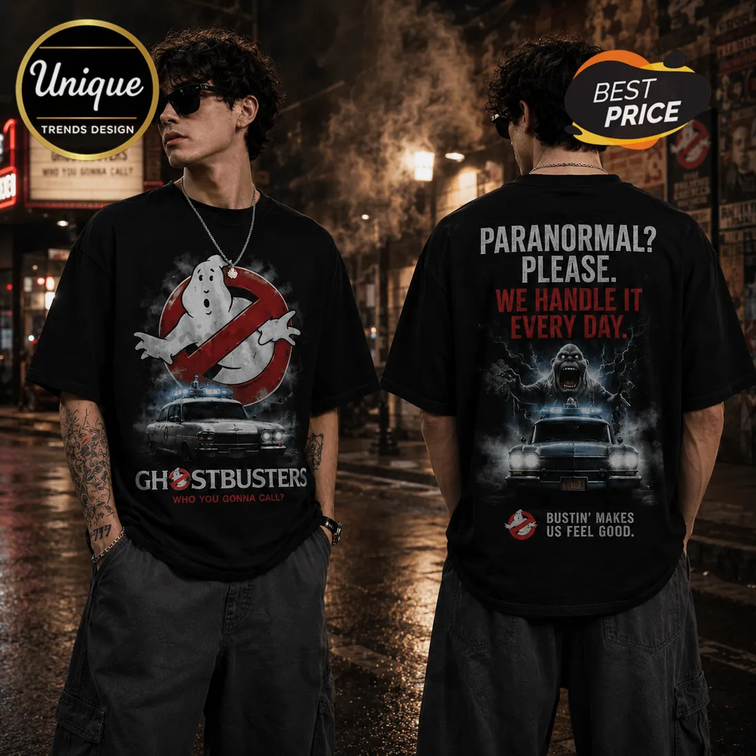 Ghostbusters Ecto-1 Black T-Shirt Ghostbusters Ecto-1 Black T-Shirt