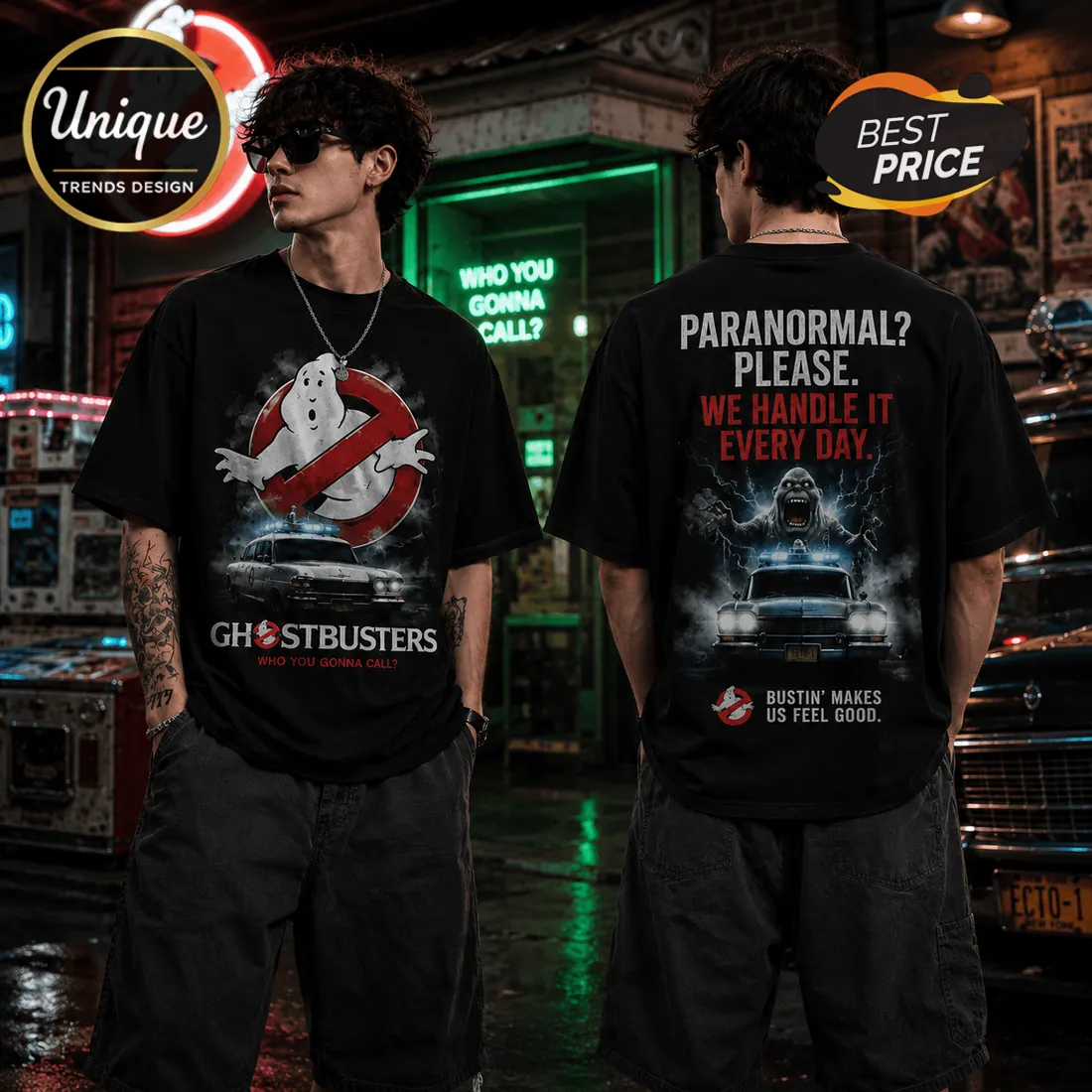 Ghostbusters Ecto-1 Black T-Shirt Ghostbusters Ecto-1 Black T-Shirt