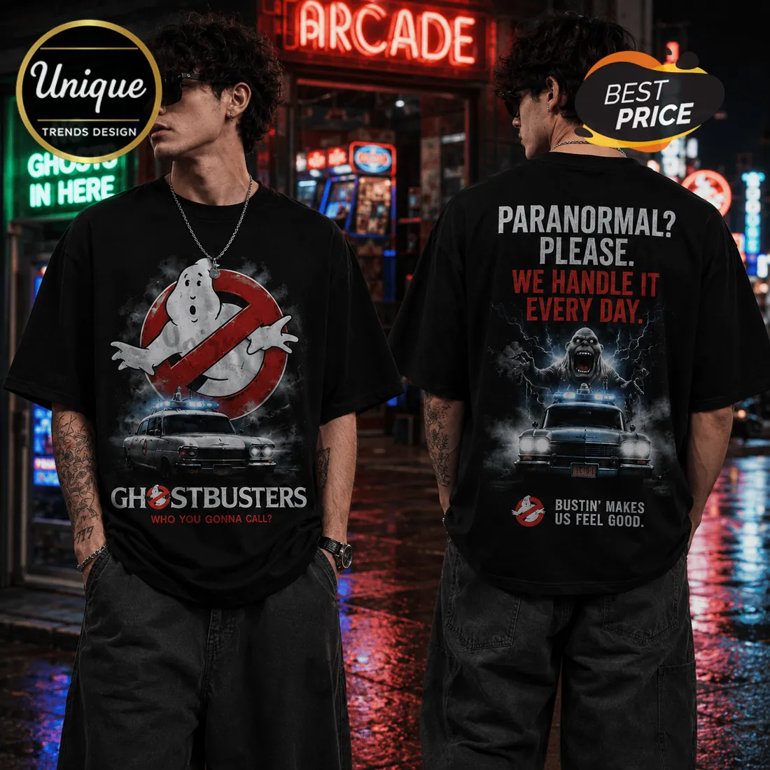 Ghostbusters Ecto-1 Black T-Shirt Ghostbusters Ecto-1 Black T-Shirt