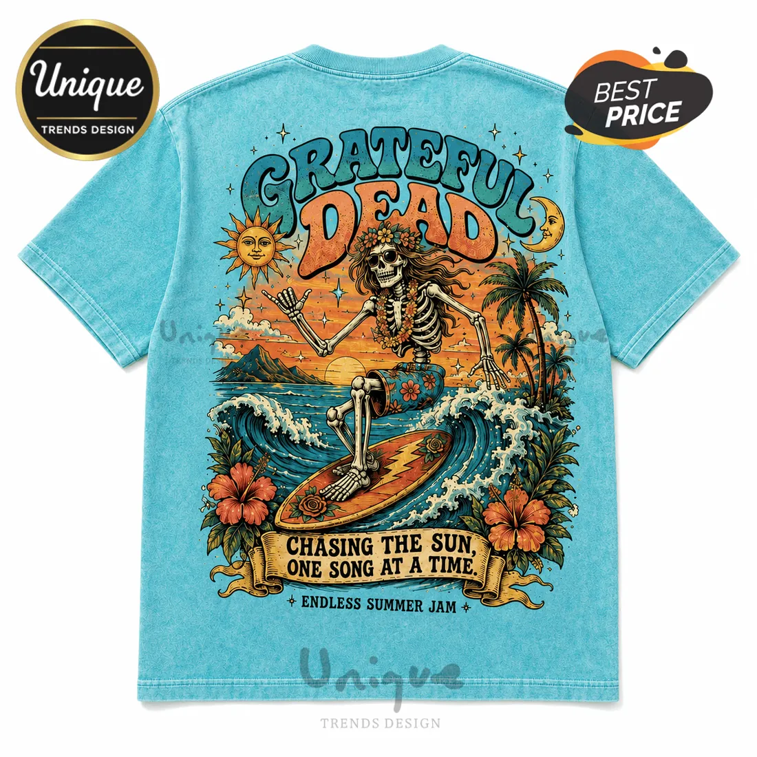 Grateful Dead Summer State Blue Tie Dye T-Shirt Grateful Dead Summer State Blue Tie Dye T-Shirt