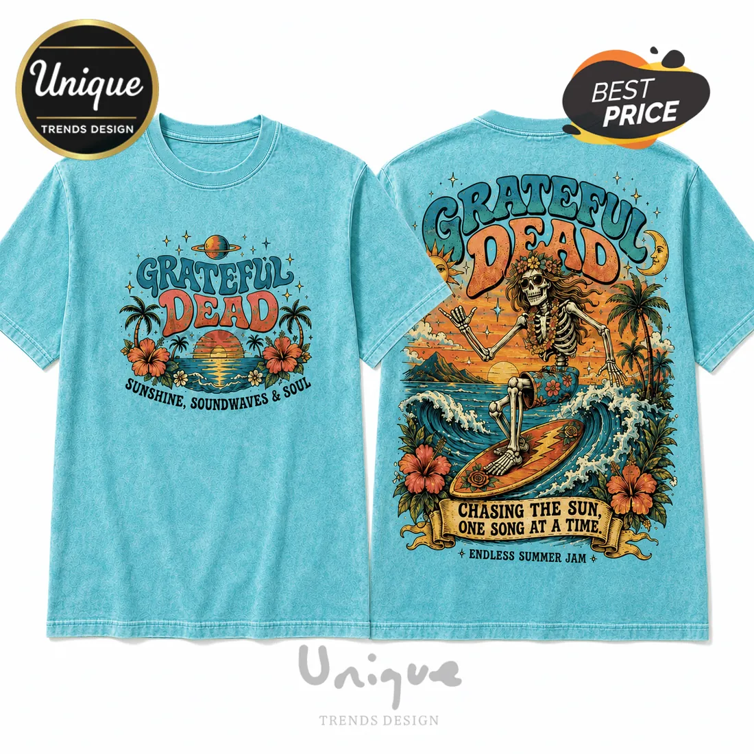 Grateful Dead Summer State Blue Tie Dye T-Shirt Grateful Dead Summer State Blue Tie Dye T-Shirt