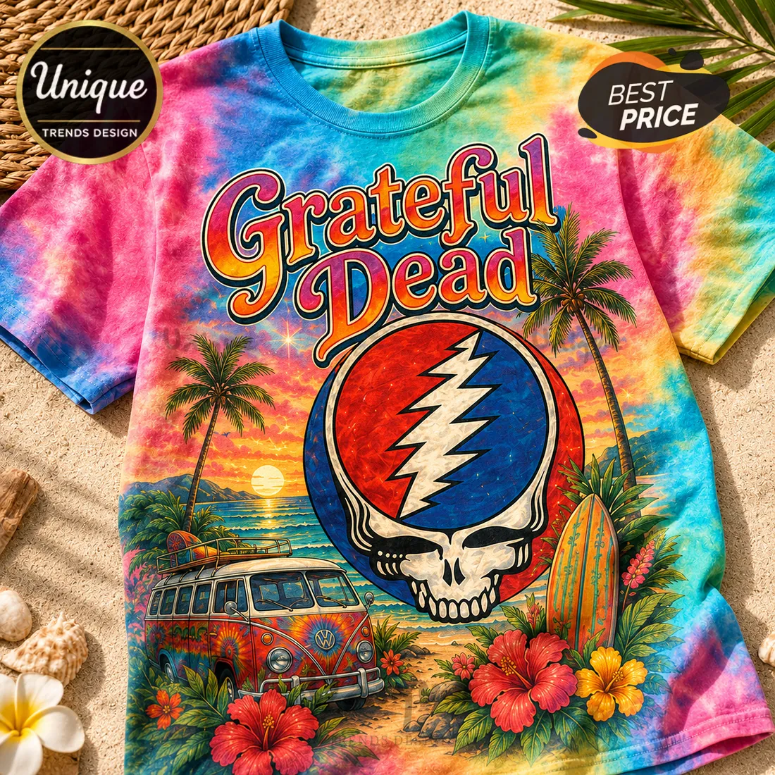 Grateful Dead Summer Vibes Tie Dye T-Shirt Grateful Dead Summer Vibes Tie Dye T-Shirt