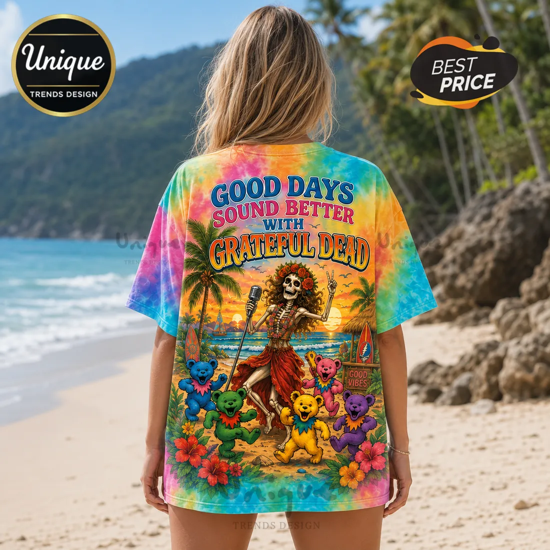 Grateful Dead Summer Vibes Tie Dye T-Shirt Grateful Dead Summer Vibes Tie Dye T-Shirt