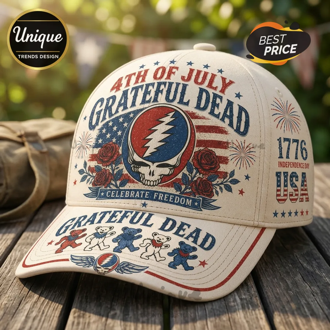 Grateful Dead x 4th of July 1776 Independence Day Baseball Cap Grateful Dead x 4th of July 1776 Independence Day Baseball Cap