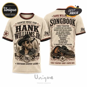 Hank Williams Jr Outlaw Country Legend Songbook Series T-Shirt