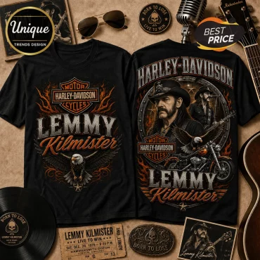 Harley Davidson Lemmy Kilmister Premium Vintage Black T-Shirt