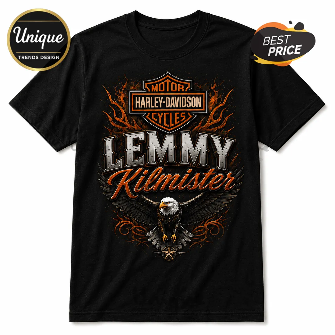 Harley Davidson Lemmy Kilmister Premium Vintage Black T-Shirt Harley Davidson Lemmy Kilmister Premium Vintage Black T-Shirt
