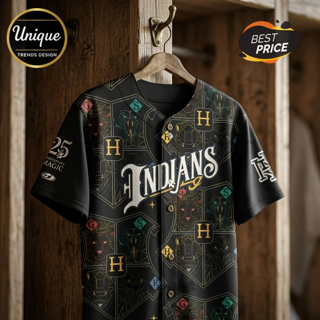 Harry Potter x Cleveland Guardians 2026 Black Baseball Jersey Harry Potter x Cleveland Guardians 2026 Black Baseball Jersey