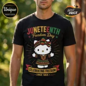 Hello Kitty Juneteenth Celebrate Freedom June 19 1865 T-Shirt